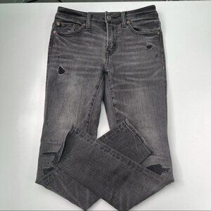 American Eagle Next Level Flex Super Skinny Jeans Gray Distressed Size 26